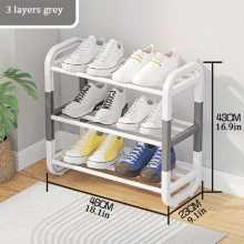 1pc Multipurpose Shoes Storage Rack 3 4 5 6 Layer Shoe Shelf with Plastic and Metal Components Perfect for Doorway Entrance Living Room Bedroom and Do