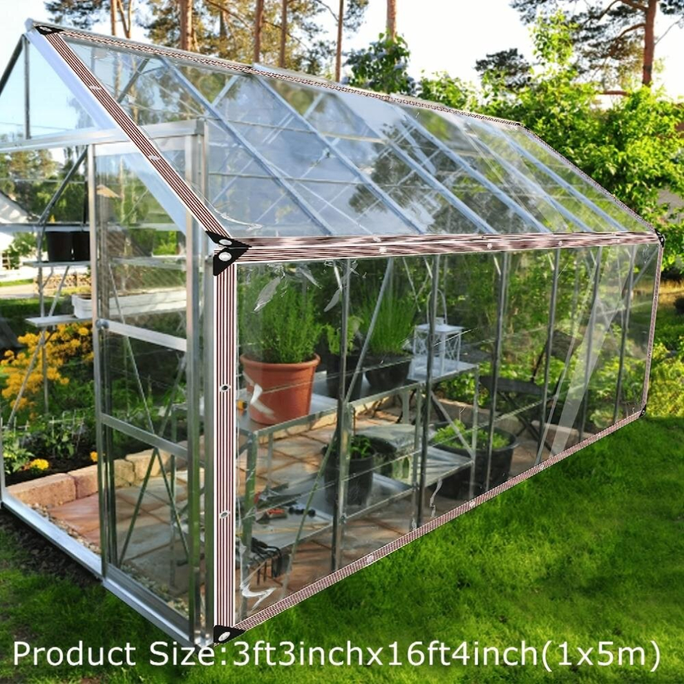 1Pc Clear Waterproof Tarp Balcony Porch Garden Rainproof Tarp Transparent Poly Tarpaulin Shed Cloth With Grommets For Covering Henhouse Porch Plant Ca 885681089786