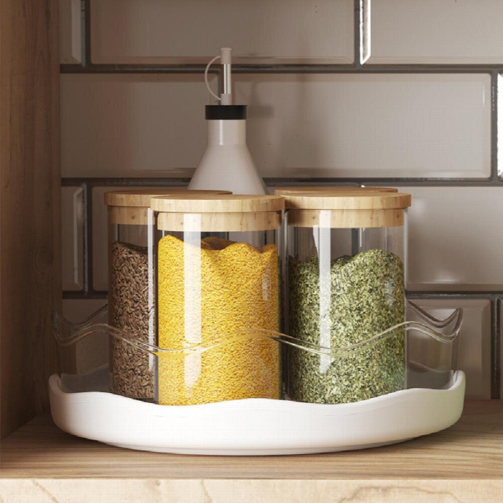 1pc Rotating Organizer Non Skid Rotating Spice Rack Organizer For Cabinet Rotating Turntable For Cabinet Fridge Kitchen Bathroom Makeup Organization-image-OPC-PD8T2ZG-NEW