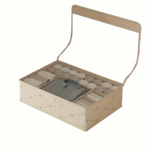 1pc Underwear Drawer Storage Box With Grids Fabric Basket With Handles For Clothes Underwear Towels Space Saving Organizer For Travel Closet Wardrobe