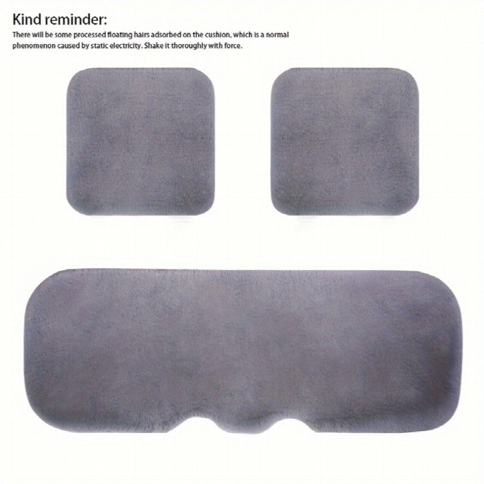 3Pcs Set Grey Plush Car Cushion Winter Plush Car Interior Supplies Thickened Plush Auto Cushion Keep Warm Car Accessories Grey,Multicoloured 885681120991
