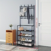 1pc 4 5 Layer 60 Stainless Steel Coat Rack Multipurpose Coat Hanger And Shoe Shelf
