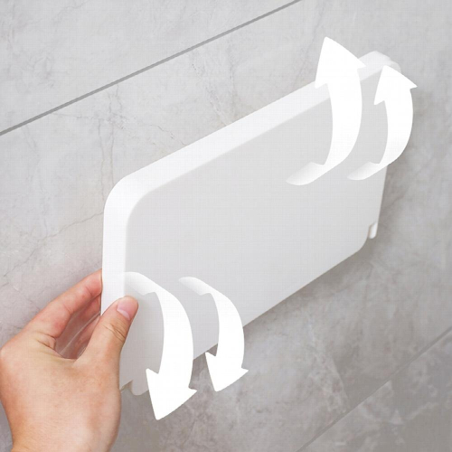 1pc Foldable Wall mounted Rack Bathroom Punch Plastic Shelf Household Organizer 2