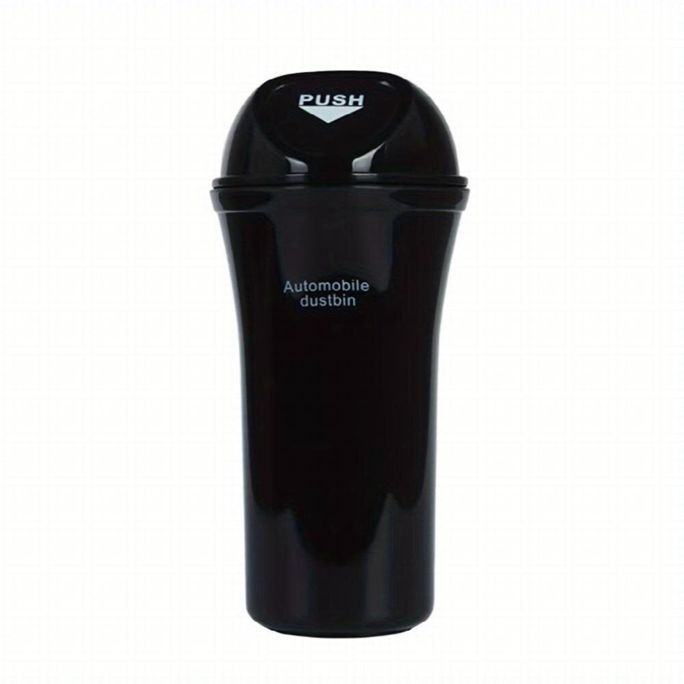 1Pc Car Trash Can With Flip Lid Multifunctional Car Trash Can Car Garbage Cup Car Interior Supplies Car Accessories Keep Your Car Clean & Tidy Black 885681119988