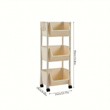 1pc Sundries Storage Rack Multifunctional Kitchen Bedroom Shelf Student Dormitory Living Room Home Floor standing Small Cart Bookshelf Home Organizati