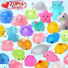 (B--20PCS) 50-5PCS Kawaii Squishies Mochi Anima Squishy Toys For Kids Antistress Ball Squeeze Party Favors Stress Relief Toys For Birthday