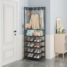 1pc Standing Coat Rack With Storage Shelves And 8 Double Hooks Perfect For Entrance Foyer Living Room Bathroom And Hallway Organize Your Shoes And Coa