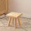 1pc Solid Wood Shoe Changing Stool Biscuit Shape Small Stool Outdoor Removable Small Stool Porch Stool 4