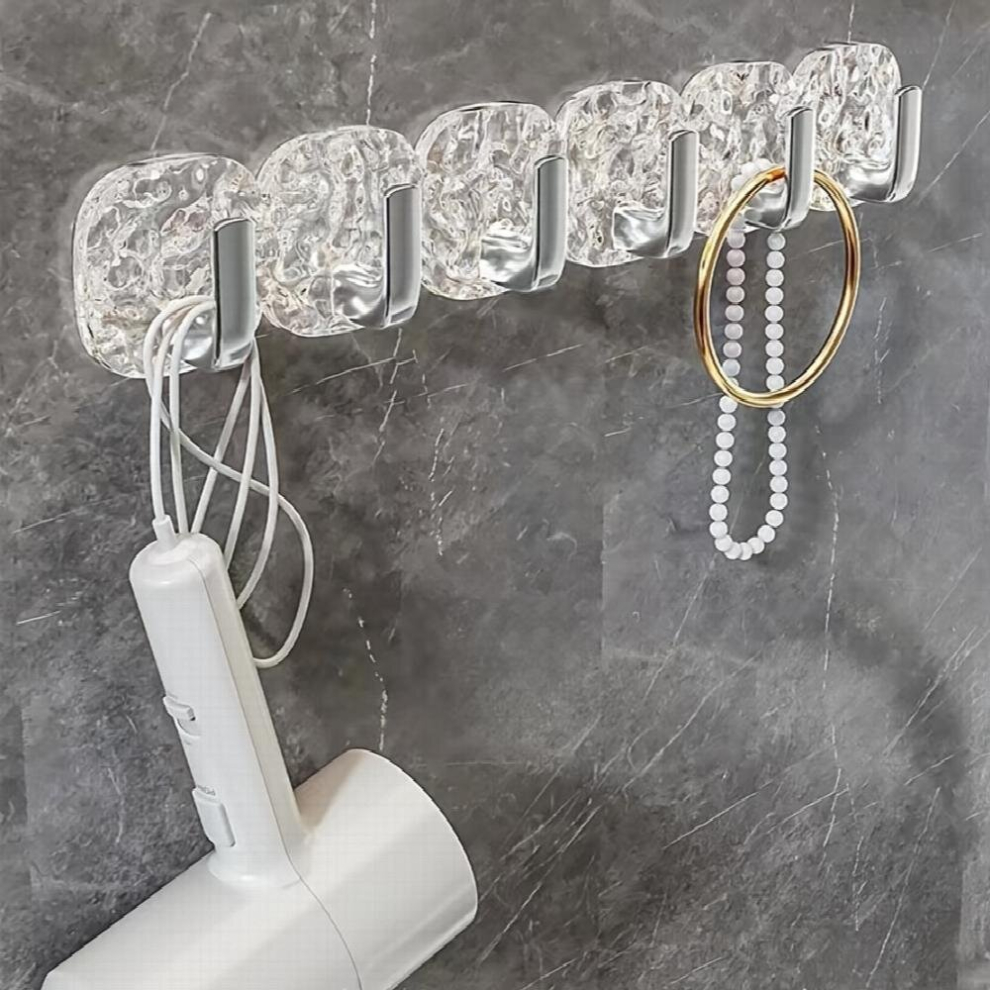 1pc Punch Transparent Hook Bathroom Hook Toilet Hook Kitchen Hook Hanging Hanger Bedroom Door Behind Clothes Hook Student Employee Dormitory Hook-image-OPC-PD8T2DV-NEW