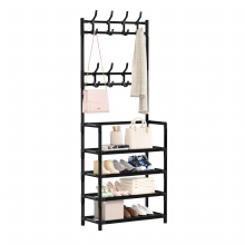 1pc Layer Coat Rack With Shoe Storage Shelf Freestanding Garment Rack For Living Room Entryway Bathroom Suitable Storage Organizer For Clothes Hats An