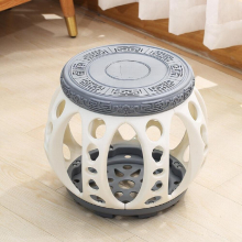 1pc Antique Round Pier Indoor Outdoor Ceramic Garden Stool Decorative Side Table