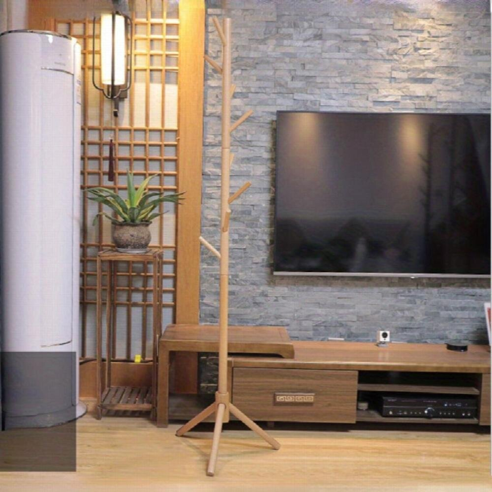 1pc Coat Storage Rack Wooden Standing Coat Storage Rack For Hats Clothes Bedroom Vertical Clothes Hanging Stand Clothes Storage Organizer For Bedroom-image-OPC-PD8T6KM-NEW