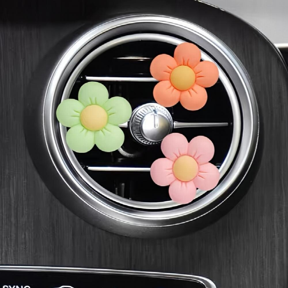 3Pcs Scented Decoration Clip For Car Air Outlet Small Flowers Shape Car Aromatherapy Air Conditioning Outlet Decoration Car Aromatherapy Small Flowers Multicoloured 885681106933
