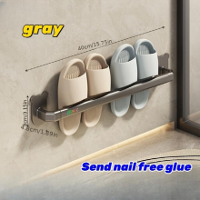 1pc Perforation Wall mounted Drainable Bathroom Rack Balcony Hotel Slipper Rack Bathroom Wall Door Behind The Shoe Storage Rack