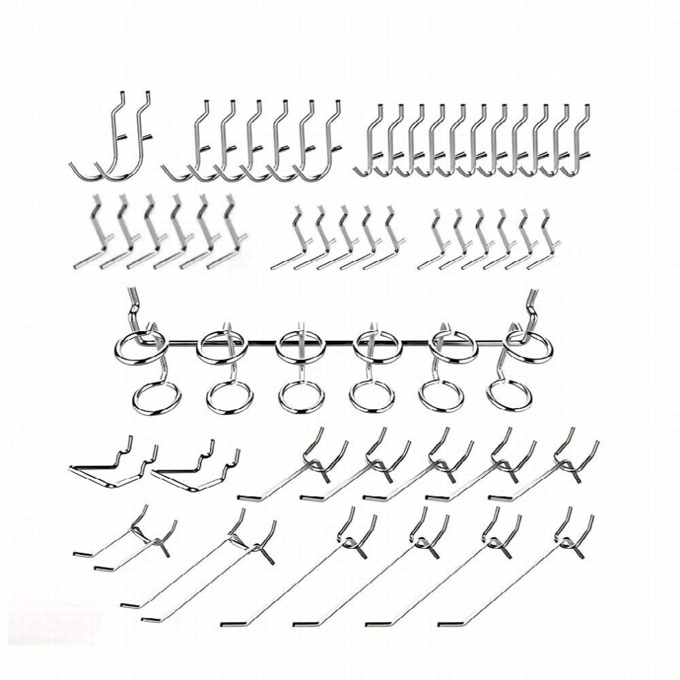 50Pcs Pegboard Hooks Assortment With Pegboard Rack Peg Locks For Organizing Various Tools Garage Supplies Garage Organization And Storage Supplies 885681092809