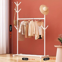 1pc Garment Rack With 2 Top Rods Standing Clothes Rack Lower Storage And Hooks Coat Rack For Bedroom With 1 Tier Shelves Double Bar Drying Rack Steel