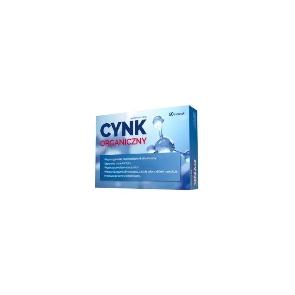 Cynk Organiczny 60 tabl, Organic Zinc 60 Tablets