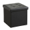 1pc Foldable PU Sofa Interior Stool With Storage Box purpose Shoe Ottoman Stool Leather Square Poly Blend Stool 1