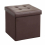 1pc Foldable PU Sofa Interior Stool With Storage Box purpose Shoe Ottoman Stool Leather Square Poly Blend Stool 10