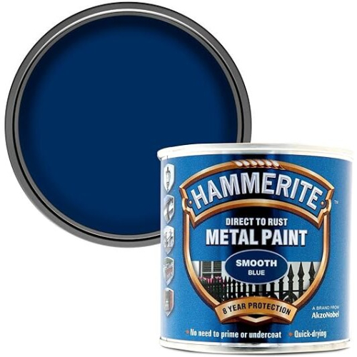 Hammerite Hammerite Direct to Rust Metal Paint - Smooth Blue Finish 250ML