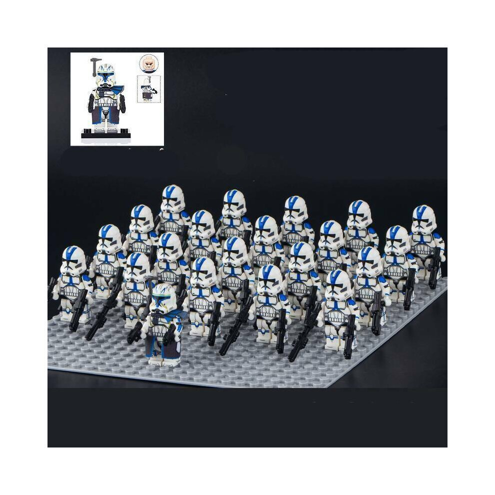 21Pcs/Set Star Wars 501st Clone Troopers Rex Minifigures Buildings Fit Lego