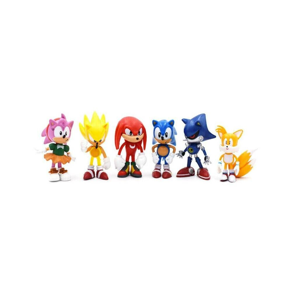 6Pcs Sonic the Hedgehog PVC Action Game Figure Model Toy Collectible Decor Gift for Kids