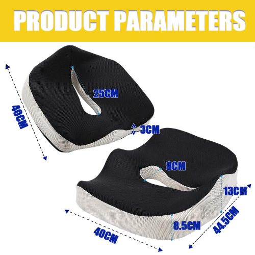 Cuscino per Coccige Sciatica Emorroidi Tailbone Back Pain Relief, Memory Foam Ergonomic Posture Seat Pads 1