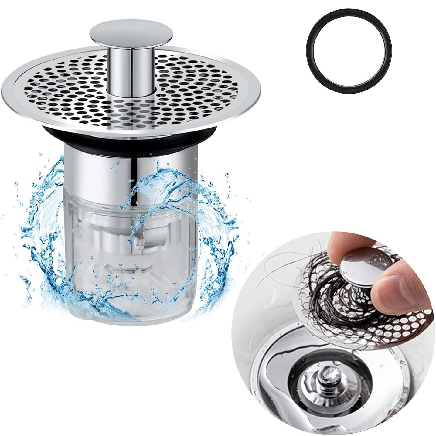 Universal Sink Plug,Sink Stopper Replacement with Anti Clogging