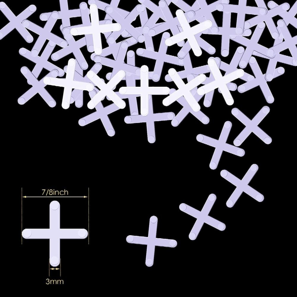 100Pcs Wide Tile Spacers 3Mm Tiles Leveler Spacers Replaceable Tile Levelers Wall Floor Cross Spacers For Ceramic Tile And Stone Installation 885681185501