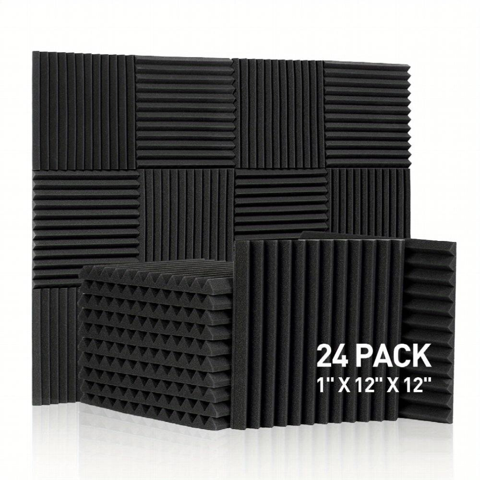 24Pcs Acoustic Panels 12X12x1 Wedge Foam High Density For Echo Absorption 885681185723