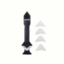 1pc 5 in 1 Metal Head Shovel Glue Remover Tool Kit Silicone Spatula Caulk Remover Grout Removal Sealant Finishing & Corner Scraper