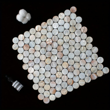 1pc Solid Plastic Bearing Balls Pad Round Natural Shell Mosaic Kitchen Living Room Restaurant Entrance Bar Bathroom Balcony Dining Table Pad Tea Table