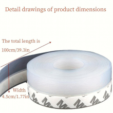 1pc Door And Window Sealing Strip Glass Door Gap Window Sealing Adhesive Strip Door Bottom Door Frame Self adhesive Door Seam Sealing Strip Door Seam