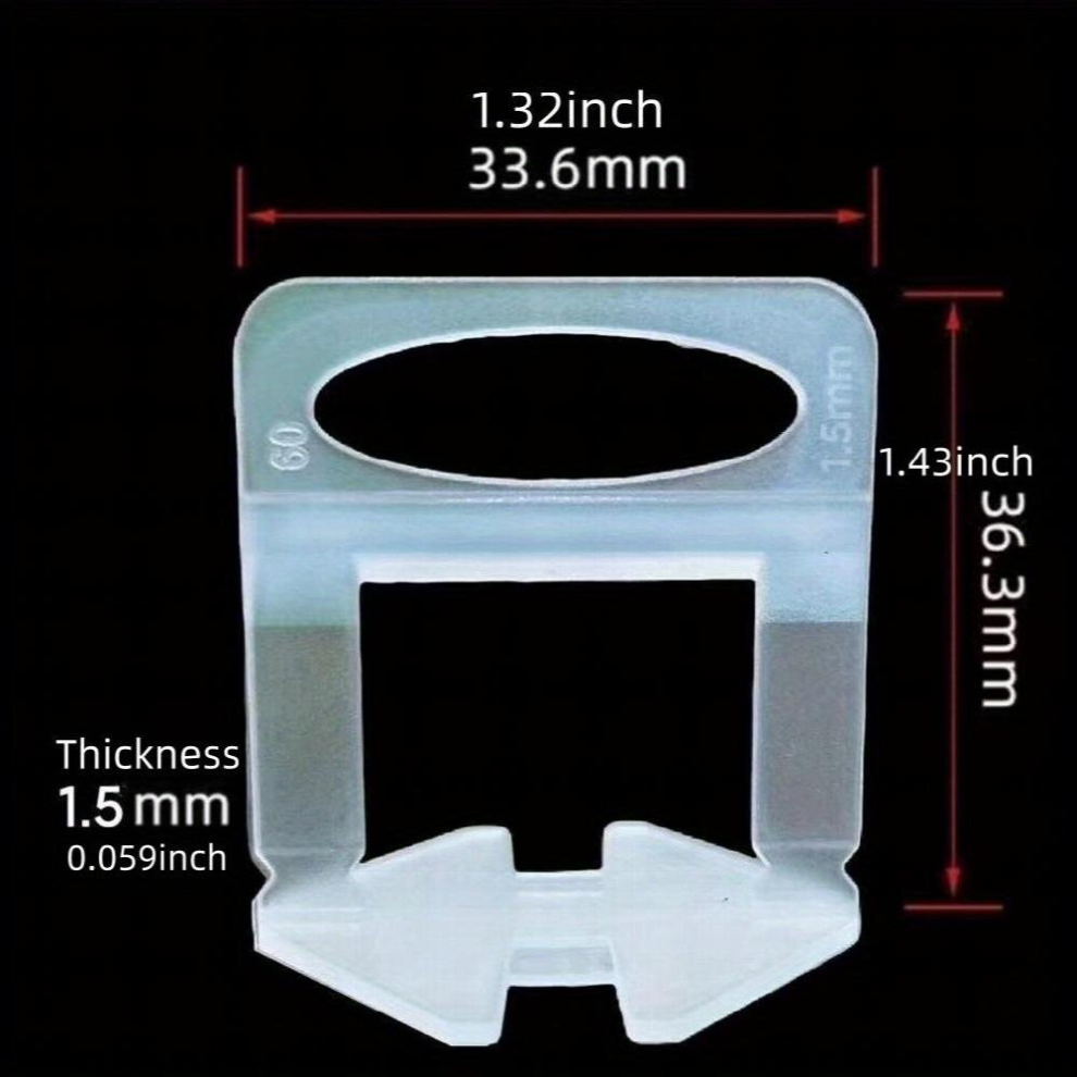 100Pcs Tile Leveling Clips 1 5Mm Tile Leveling Spacer Tile Leveling System Tile Installation For Pro And Diy 885681188175