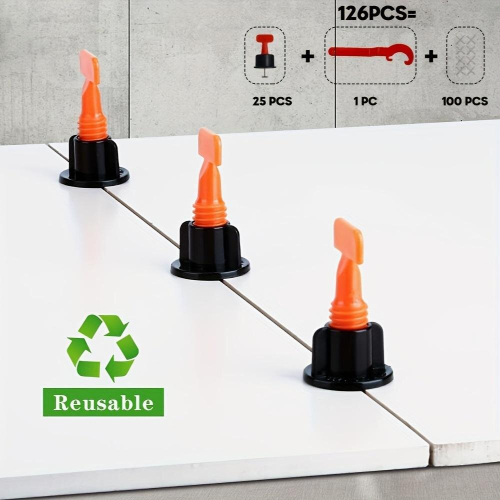 126pcs Sleveling Wedges Floor Tile Spacers Wall Tile Spacers Tile Leveling Systems Level Locator Spacers 2