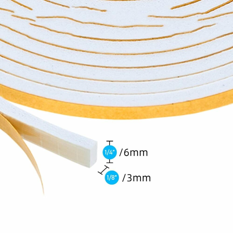 1Pc Door Weather Stripping High Density Foam Tape Roll Neoprene Rubber Adhesive Weatherstrip Door Seal Window Insulation 885681188267