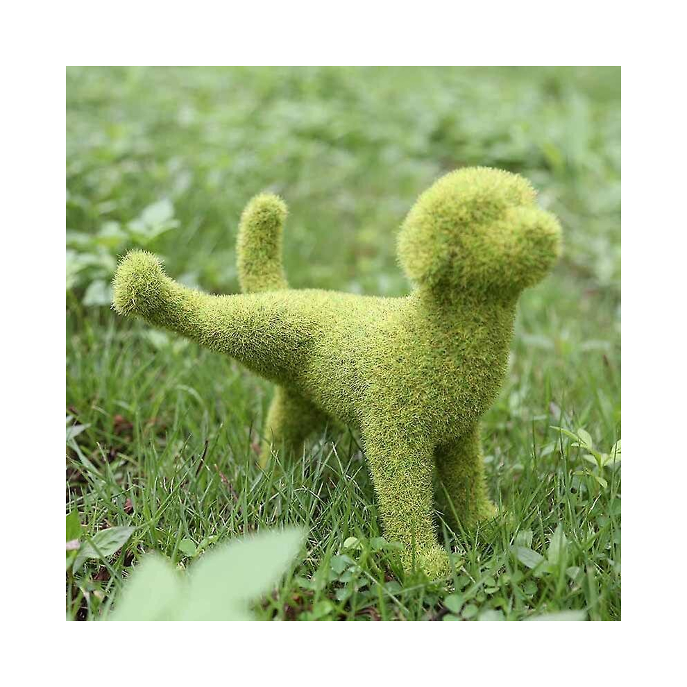 (C) Puppy Garden Statue Flocked Dog Decor Courtyard Sculpture For Patio Yard Lawn