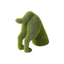 (A) Puppy Garden Statue Flocked Dog Decor Courtyard Sculpture For Patio Yard Lawn