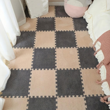 12pcs Plush Puzzle Floor Mat Bay Window Mat Seat Mat Square Interlocking Area Rug Protective Anti Slip Comfort Seat Pads Foam Floor Mats Home Deocr