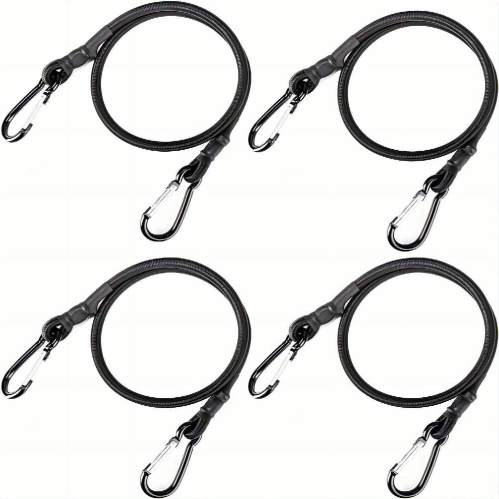 4Pcs 24 Inch Bungee Cord Straps Carabiner Hooks Heavy Duty Straps Strong Bungee Cord Sturdy For Outdoor Tent Luggage Rack Camping Cargo Bicycle Transp 885681188830