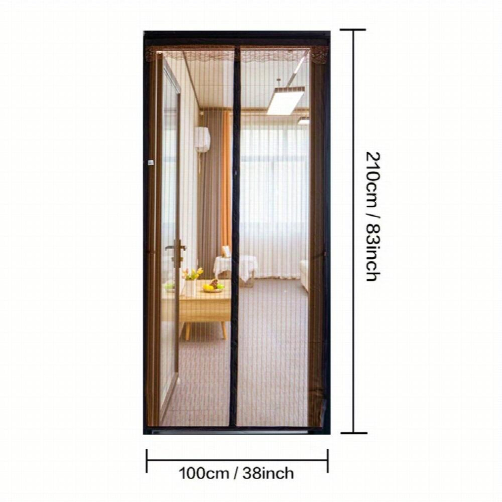 1Pc Magnetic Screen Door 96 52 210 Self Sealing Hands Mesh Partition Loop And Hook Install Keeps Bugs Out Pet And Kid Friendly Coffee Gray 885681189486