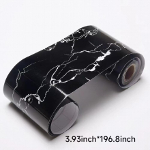 1pc Marble Texture Peel And Stick Wall Border Sticker 9 499 Waterproof Self Adhesive Wallpaper Border Easy To Apply Bathroom Kitchen Home Decor
