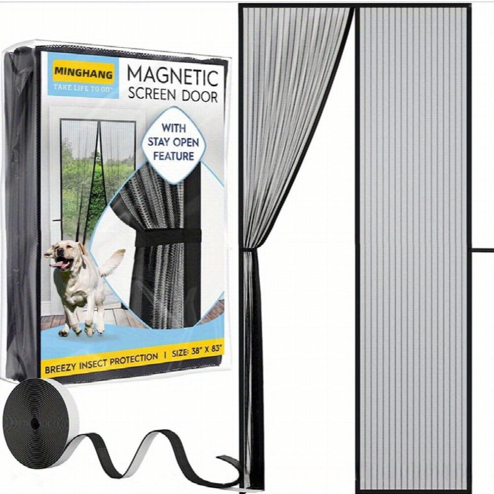 1Pc Magnetic Screen Door Self Sealing Heavy Duty Hands Mesh Partition Keeps Bugs Out Pet And Kid Friendly Patent Pending Keep Open Feature 96 52 Cm X 885681188243