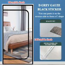 1pc Strong Reinforced Screen Door With Bilateral Zipper Keep Pets And Small Animals Inside Your Home