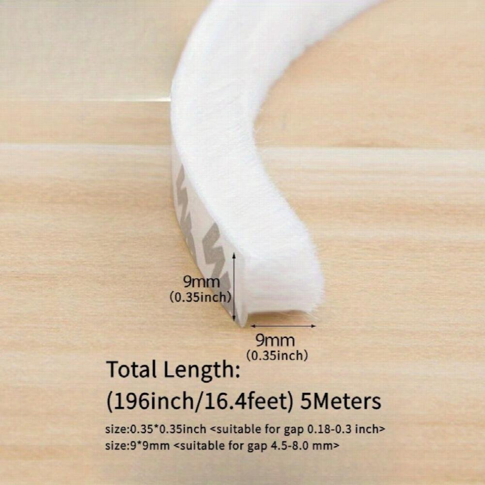 1Pc Weather Stripping Brush For Sliding Windows Doors Frame Side Pile Self Adhesive Weatherstrip Seal Strip Sealer Draft Stoppers 20Ft Gray