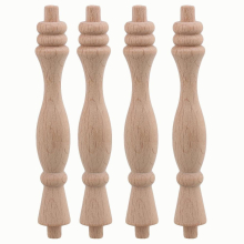 4pcs Solid Wood Porch Bridge 13 5 H 88 Style Unpainted Wood Craft Spindles Baluster For Home Restaurant Decor