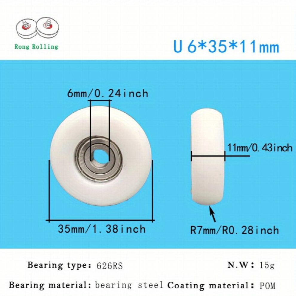 10Pcs Round Arc Spherical Bearing Steel Material 626Zz Rubber Coated Bearing Pure Pom Packing Rubber Roller Bore 6Mm Diameter 35Mm Thickness 11Mm Slid 885681193254