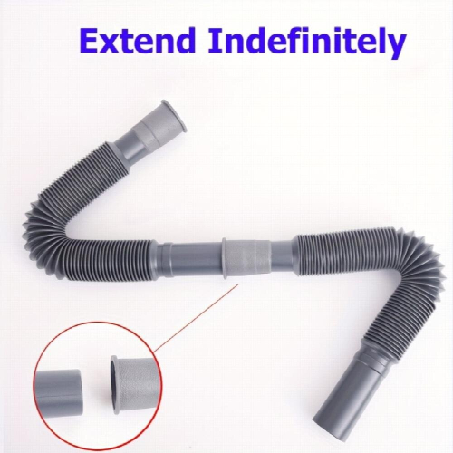 2pcs Universal Retractable Plastic Extended Thickened Hose Anti odor Drain Pipe 1