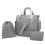 (Grey) Waterproof Multi-Pocket Travel Duffel Bag Set With Dedicated Shoe Compartment 1