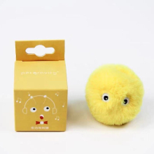 (G834B Yellow) Interactive Ball Smart Cat Toys Plush Electric Catnip Training Toy Kitten Touch Sounding Pet Product Squeak Toy Ball